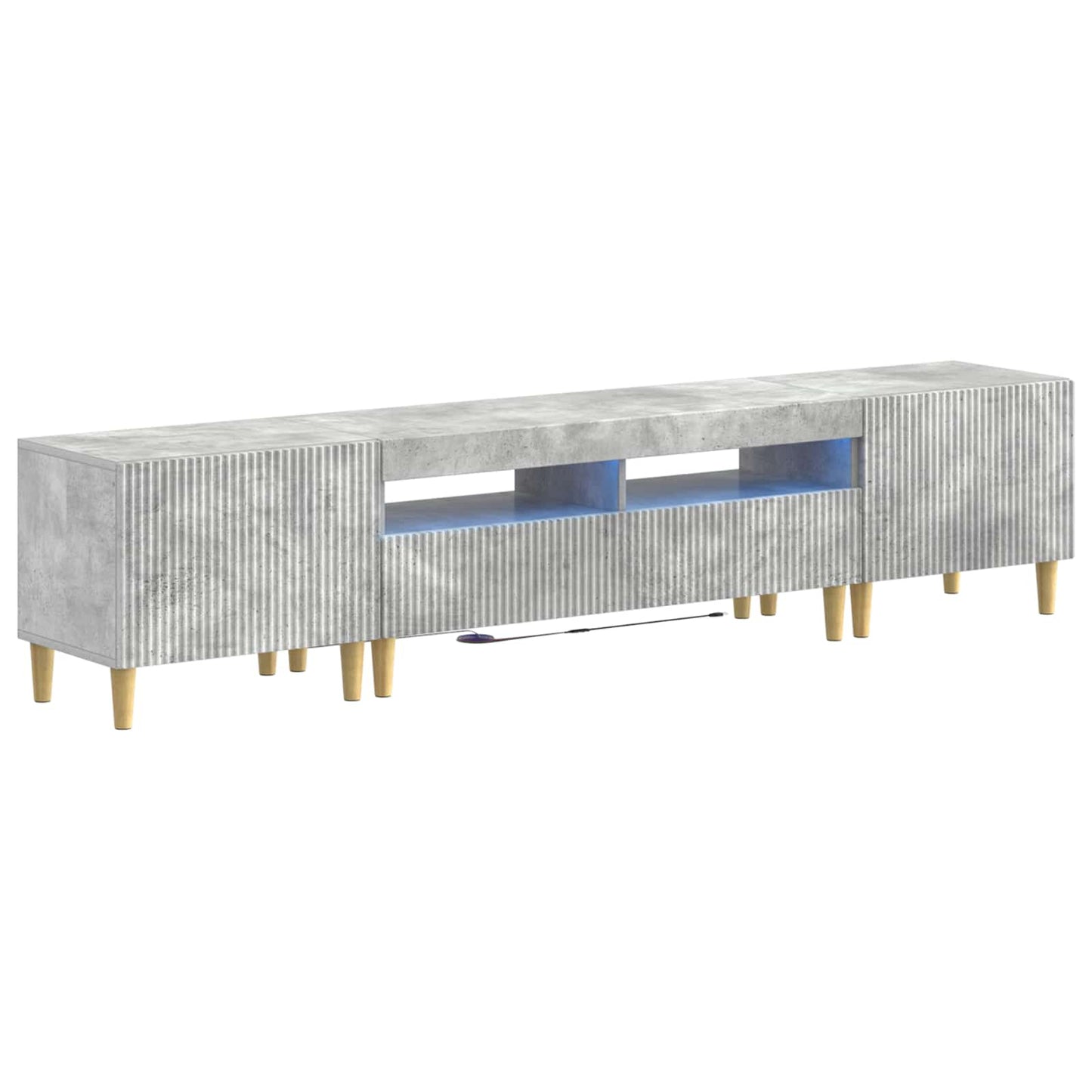 5 Piece LED TV Cabinet Concrete Grey Engineered Wood