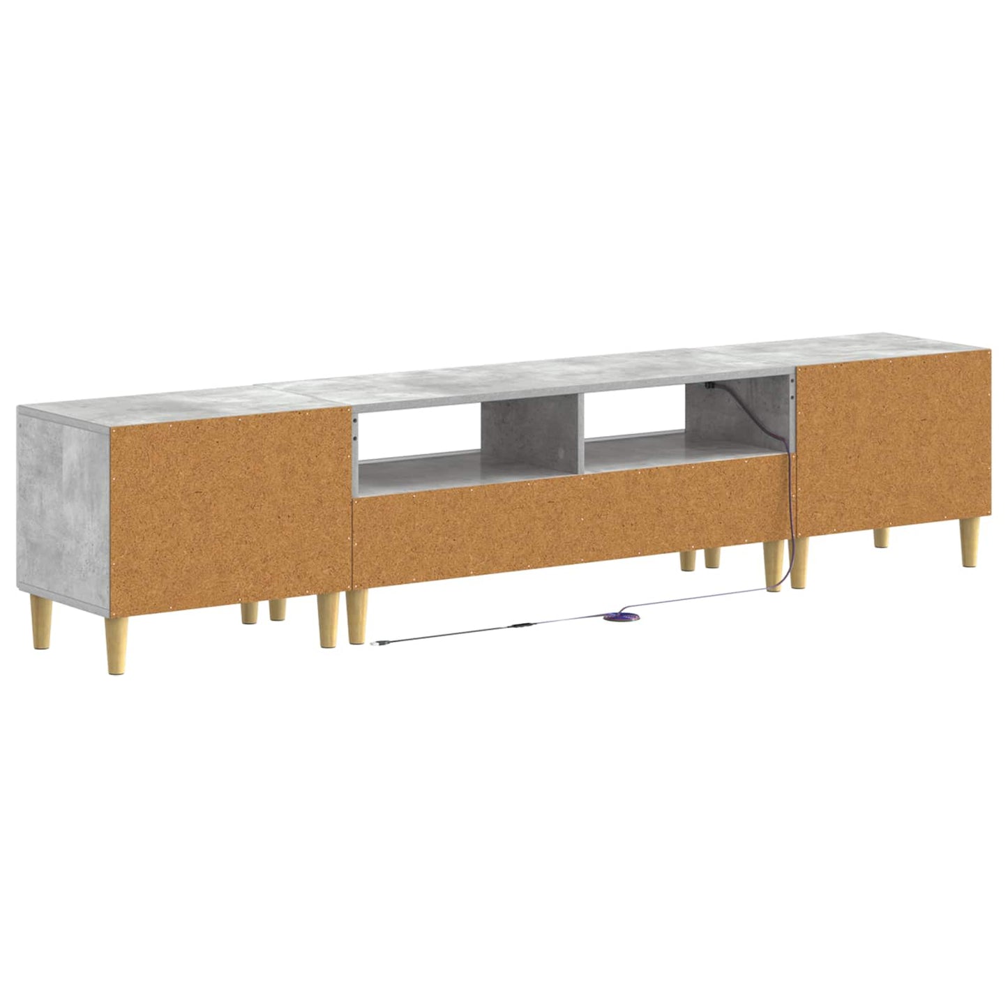 5 Piece LED TV Cabinet Concrete Grey Engineered Wood