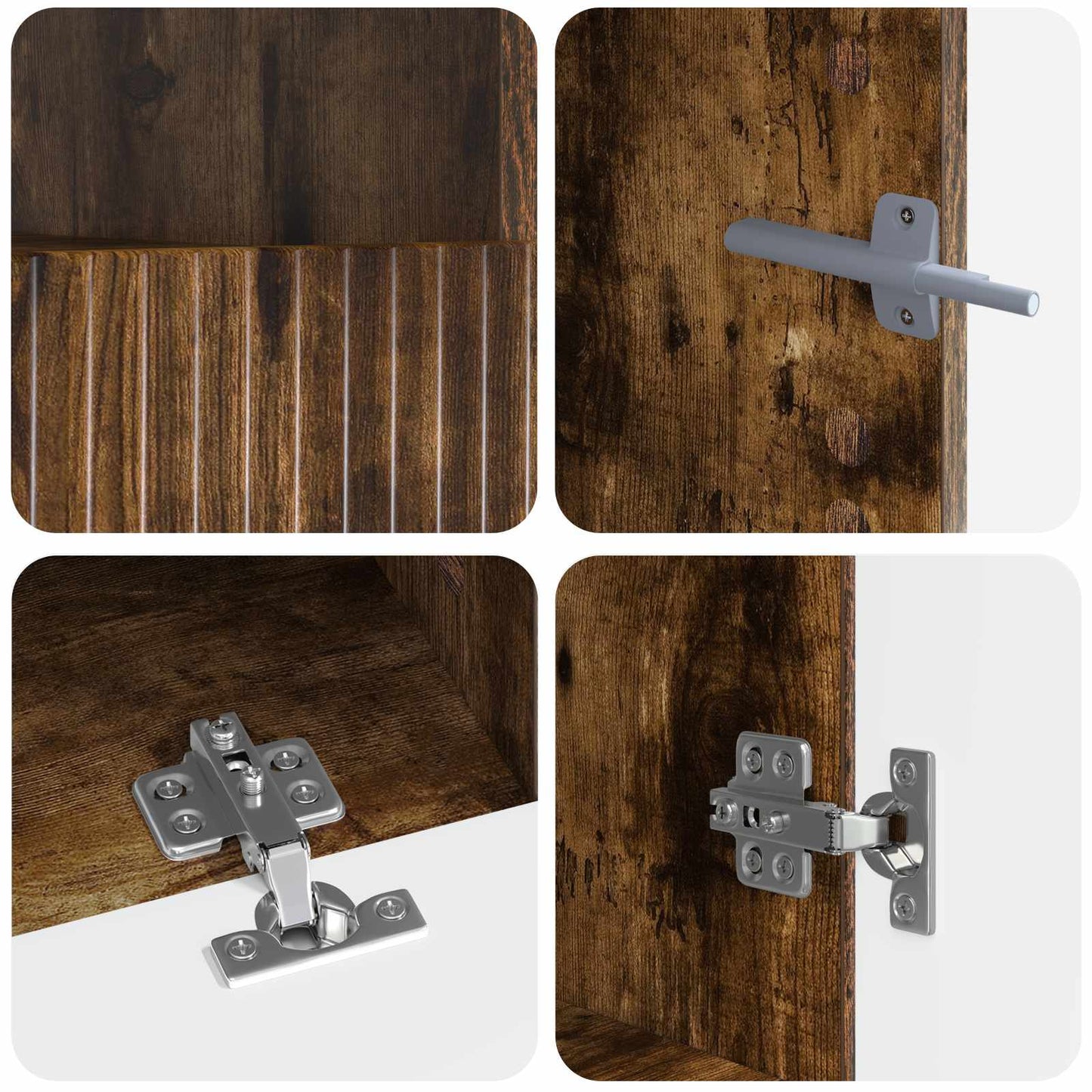 5 Piece LED TV Cabinet ARNHEM Smoked Oak Engineered Wood