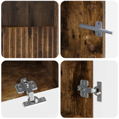 5 Piece LED TV Cabinet Smoked Oak Engineered Wood