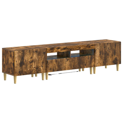 5 Piece LED TV Cabinet Smoked Oak Engineered Wood