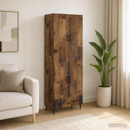 Cabinet Set 2 pcs Engineered Wood