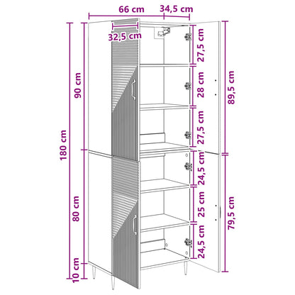 Cabinet Set 2 pcs 66 x 34.5 x 89.5 cm Engineered Wood