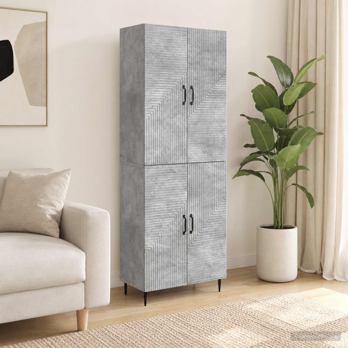 Cabinet Set 2 pcs Engineered Wood