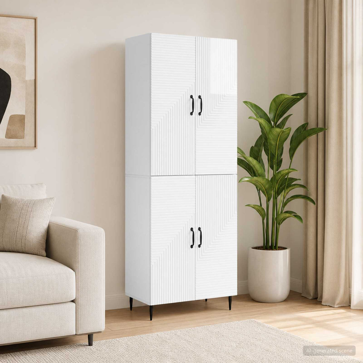 Cabinet Set 2 pcs Engineered Wood