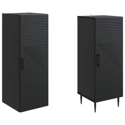 Cabinet Set 2 pcs Black 33 x 34.5 x 89.5 cm Engineered Wood