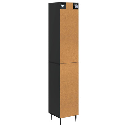 Cabinet Set 2 pcs Black 33 x 34.5 x 89.5 cm Engineered Wood