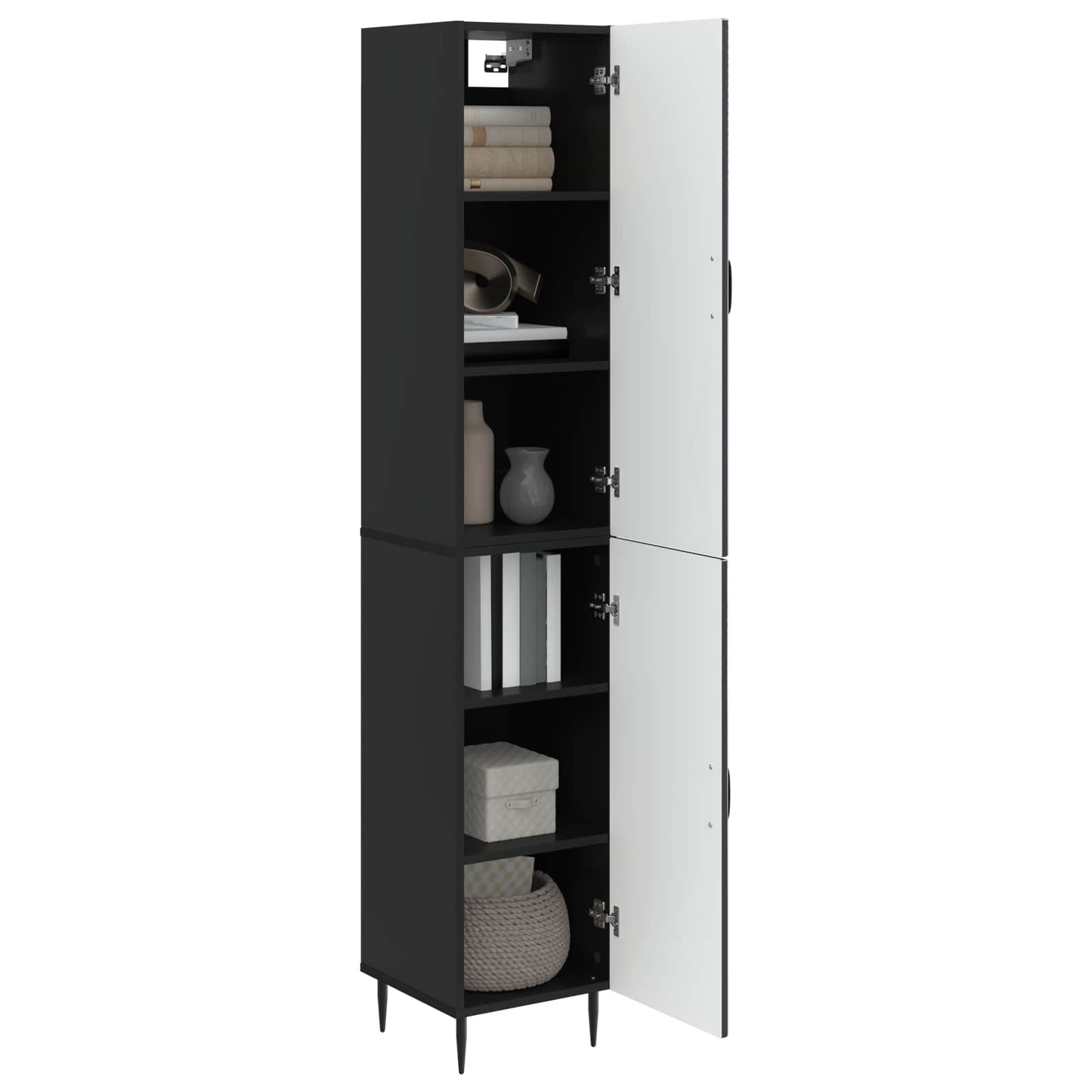 Cabinet Set 2 pcs Black 33 x 34.5 x 89.5 cm Engineered Wood
