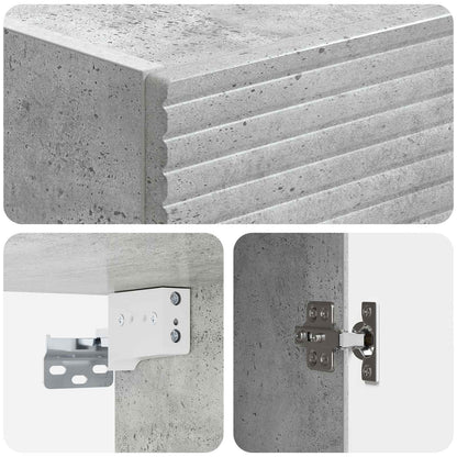 Cabinet Set 2 pcs Concrete Grey Engineered Wood