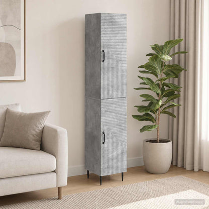 Cabinet Set 2 pcs Concrete Grey Engineered Wood