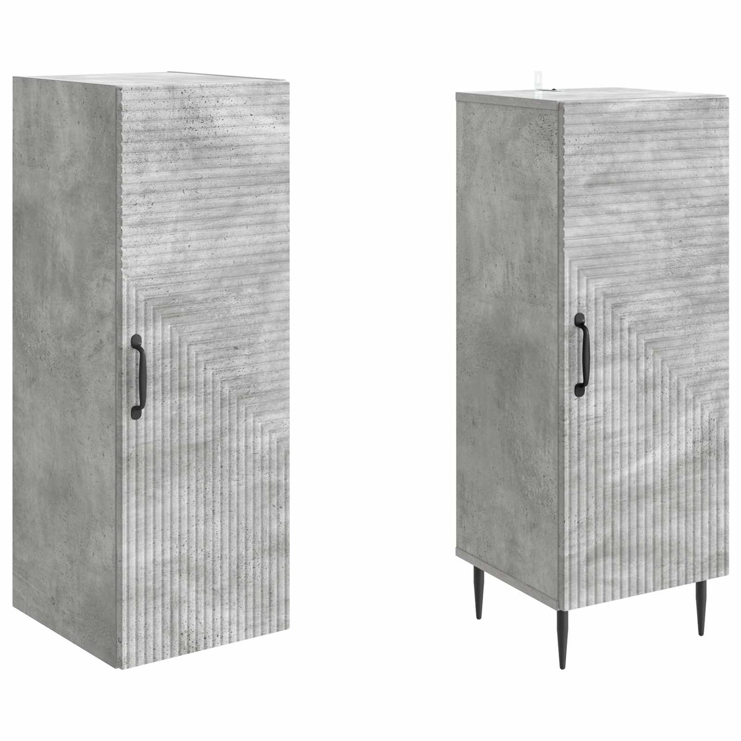 Cabinet Set 2 pcs Concrete Grey 33 x 34.5 x 89.5 cm