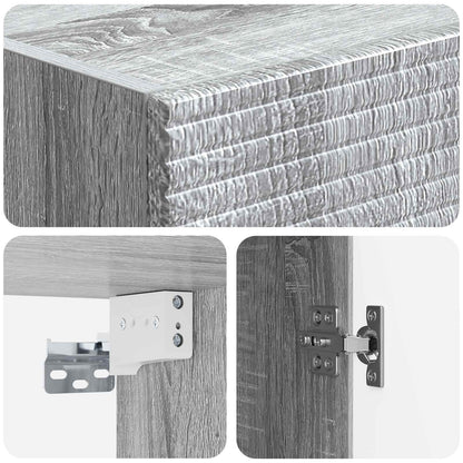 Cabinet Set 2 pcs Grey Sonoma Engineered Wood
