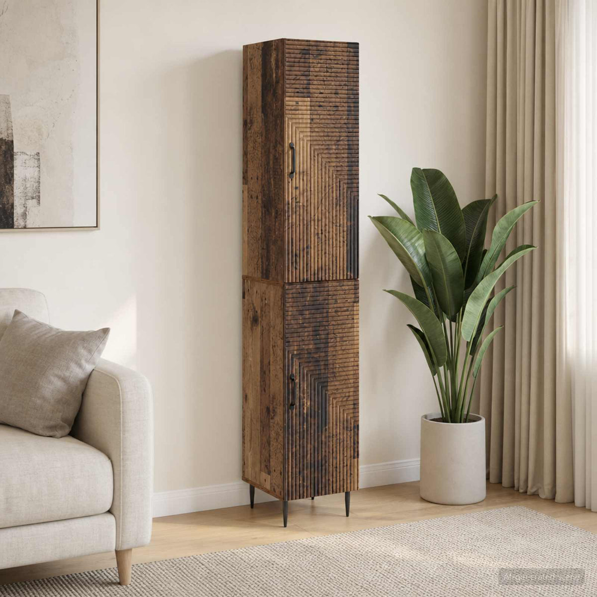 Cabinet Set 2 pcs Old Wood Engineered Wood