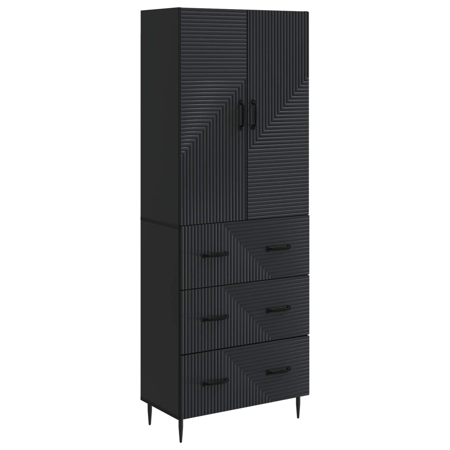 Cabinet Set 2 pcs Black 66 x 34.5 x 90 cm Engineered Wood