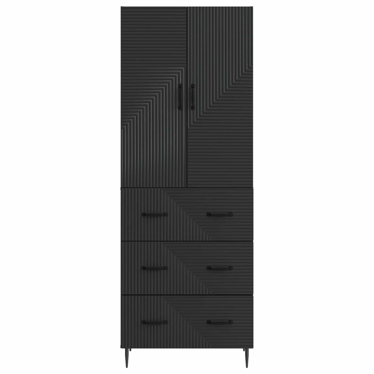 Cabinet Set 2 pcs Black 66 x 34.5 x 90 cm Engineered Wood