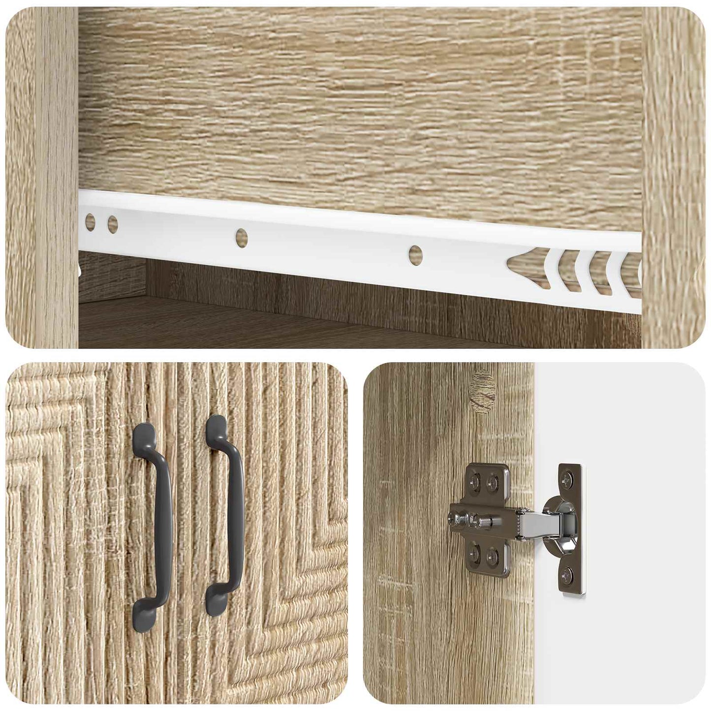 Cabinet Set 2 pcs 66 x 34.5 x 90 cm Engineered Wood Sonoma Oak