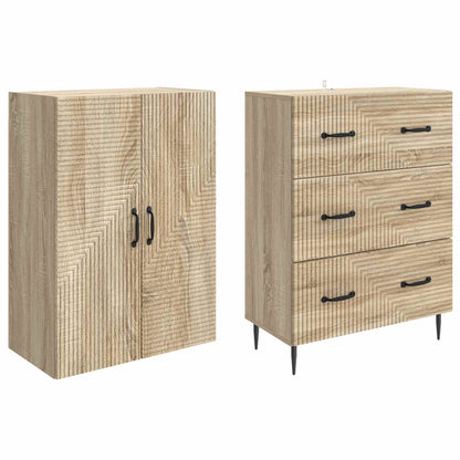 Cabinet Set 2 pcs Sonoma Oak 66 x 34.5 x 90 cm Engineered Wood