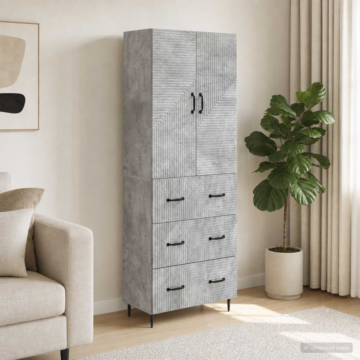 Cabinet Set 2 pcs 66 x 34.5 x 90 cm Engineered Wood