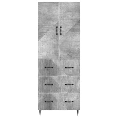 Cabinet Set 2 pcs Concrete Grey 66 x 34.5 x 90 cm