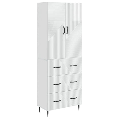 Cabinet Set 2 pcs High Gloss White 66 x 34.5 x 90 cm