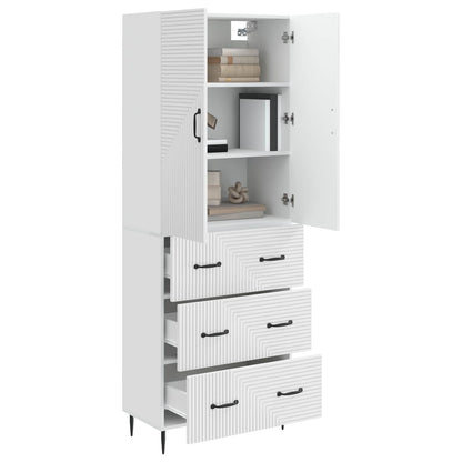 Cabinet Set 2 pcs High Gloss White 66 x 34.5 x 90 cm