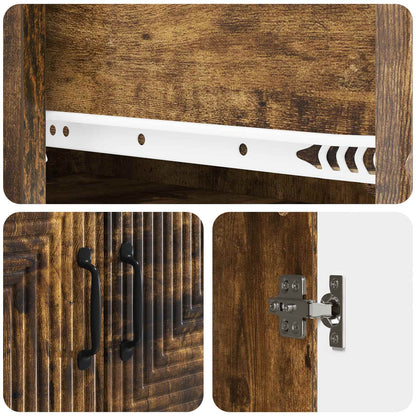 Cabinet Set 2 pcs 66 x 34.5 x 90 cm Engineered Wood Smoked Oak