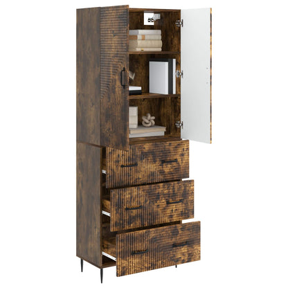 Cabinet Set 2 pcs Smoked Oak 66 x 34.5 x 90 cm Engineered Wood