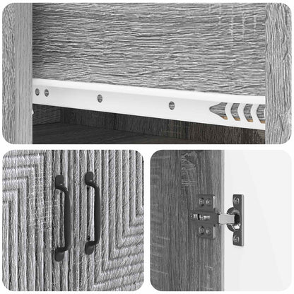 Cabinet Set 2 pcs 66 x 34.5 x 90 cm Engineered Wood Grey Sonoma