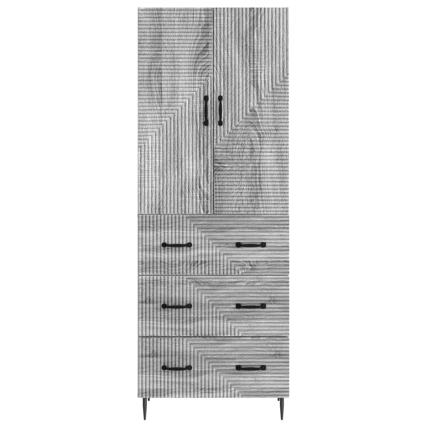 Cabinet Set 2 pcs Grey Sonoma 66 x 34.5 x 90 cm Engineered Wood