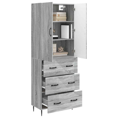 Cabinet Set 2 pcs Grey Sonoma 66 x 34.5 x 90 cm Engineered Wood
