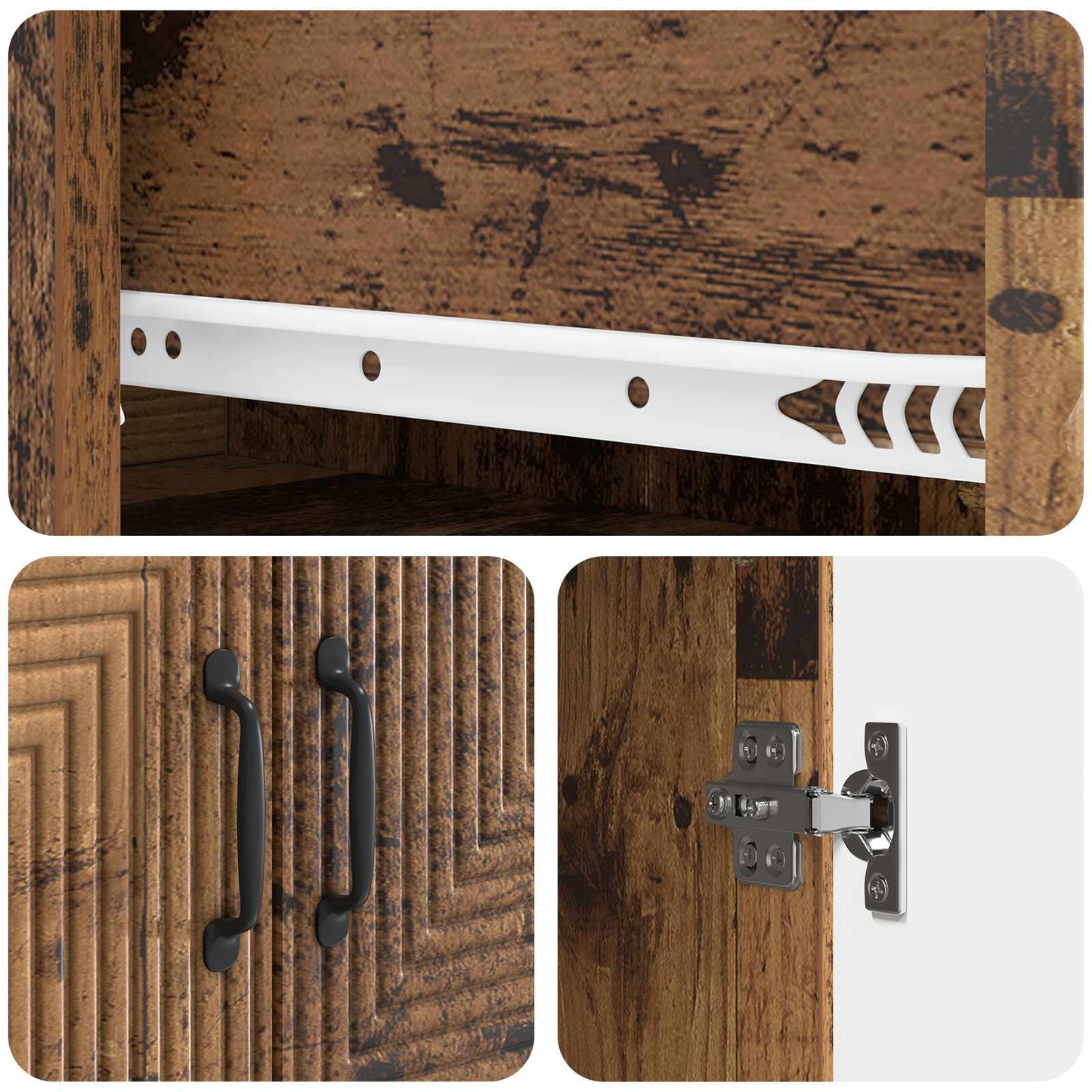 Cabinet Set 2 pcs 66 x 34.5 x 90 cm Engineered Wood Old Wood