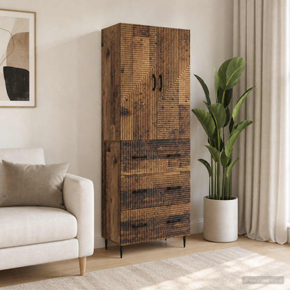 Cabinet Set 2 pcs 66 x 34.5 x 90 cm Engineered Wood Old Wood