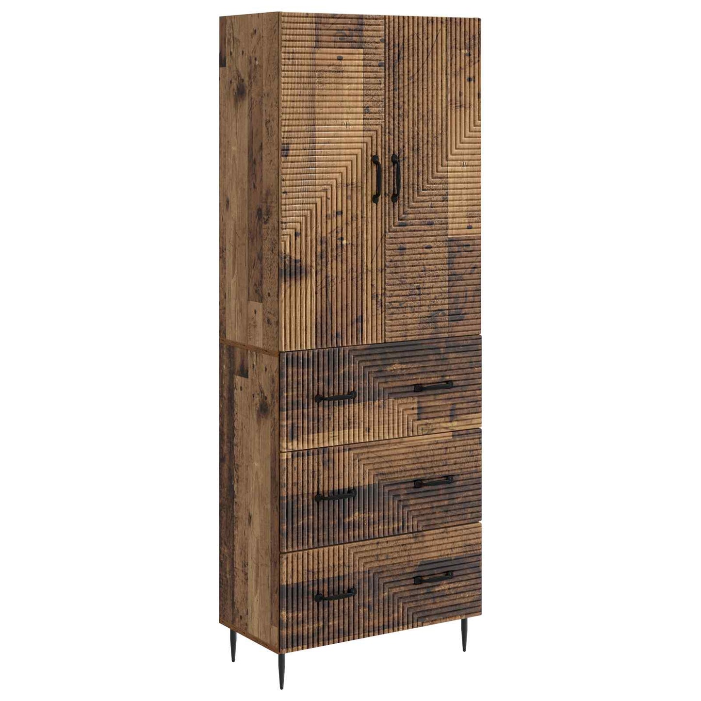 Cabinet Set 2 pcs Old Wood 66 x 34.5 x 90 cm Engineered Wood