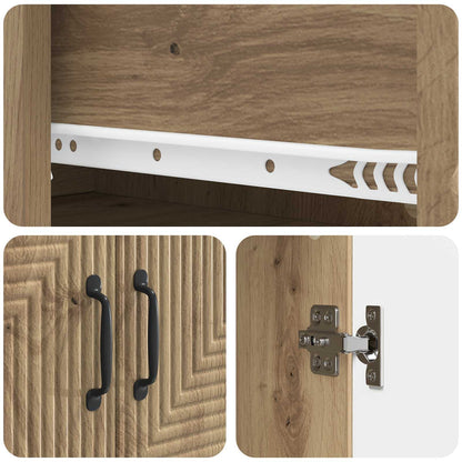 Cabinet Set 2 pcs 66 x 34.5 x 90 cm Engineered Wood Artisan Oak