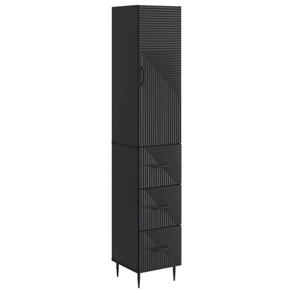 Cabinet Set 2 pcs Black 33 x 34.5 x 90 cm Engineered Wood