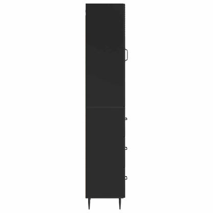 Cabinet Set 2 pcs Black 33 x 34.5 x 90 cm Engineered Wood