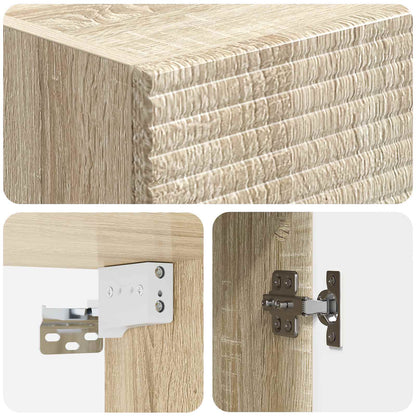 Cabinet Set 2 pcs 33 x 34.5 x 90 cm Engineered Wood Sonoma Oak