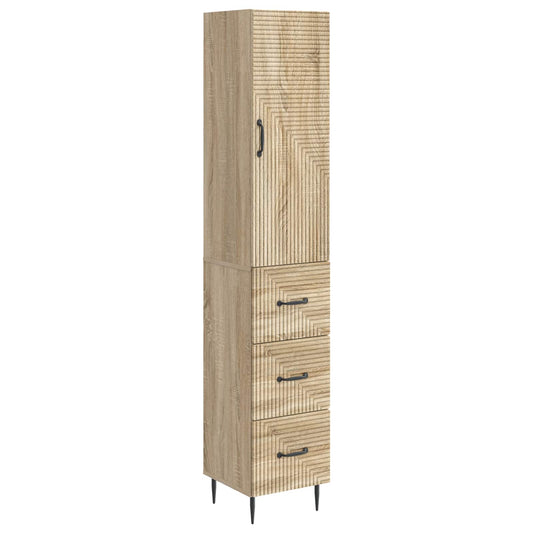 Cabinet Set 2 pcs 33 x 34.5 x 90 cm Engineered Wood Sonoma Oak