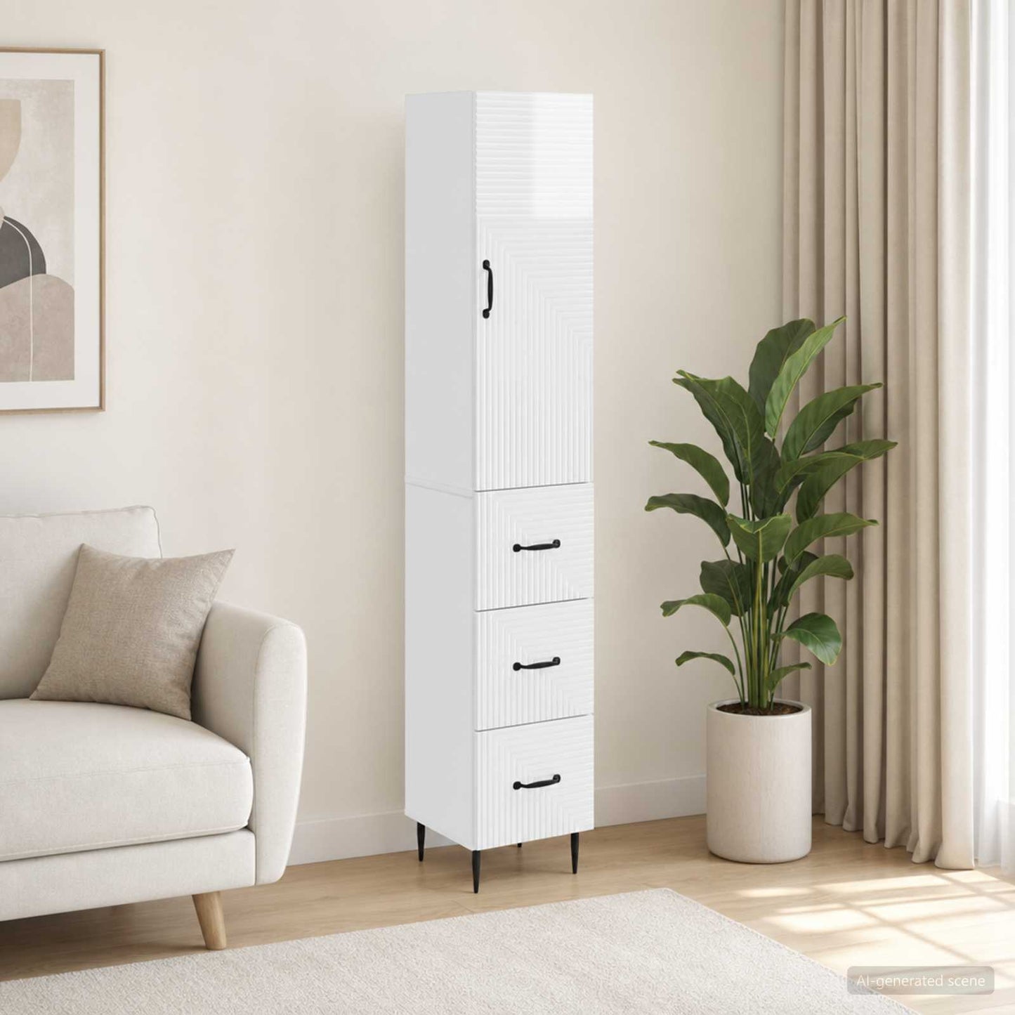 Cabinet Set 2 pcs 33 x 34.5 x 90 cm Engineered Wood