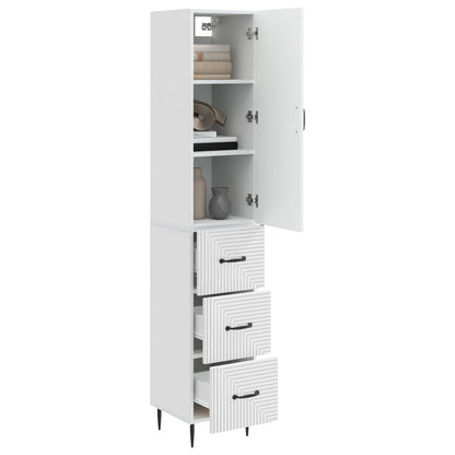 Cabinet Set 2 pcs High Gloss White 33 x 34.5 x 90 cm