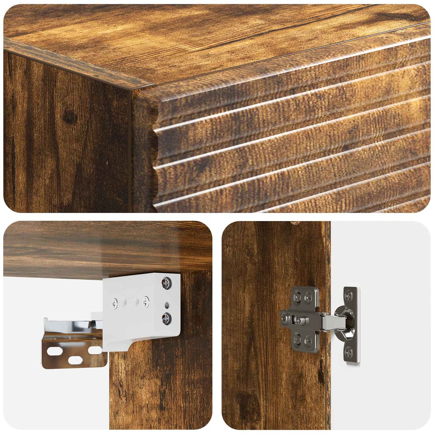 Cabinet Set 2 pcs 33 x 34.5 x 90 cm Engineered Wood Smoked Oak