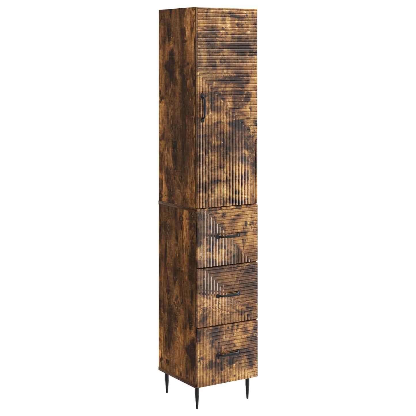 Cabinet Set 2 pcs Smoked Oak 33 x 34.5 x 90 cm Engineered Wood