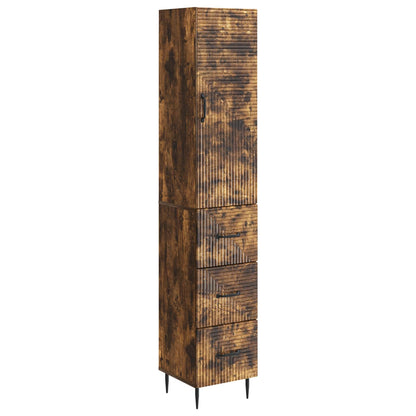 Cabinet Set 2 pcs Smoked Oak 33 x 34.5 x 90 cm Engineered Wood