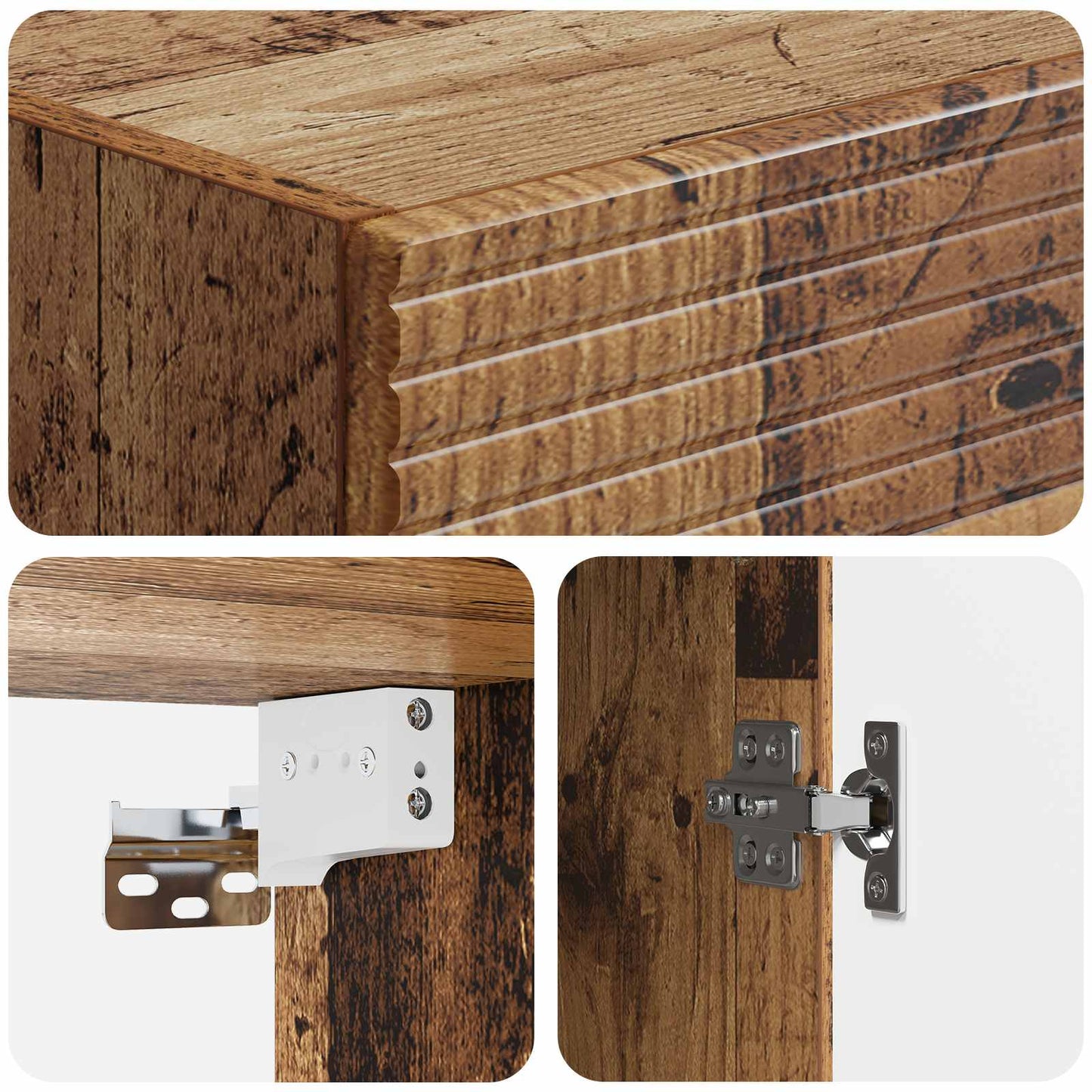 Cabinet Set 2 pcs 33 x 34.5 x 90 cm Engineered Wood Old Wood