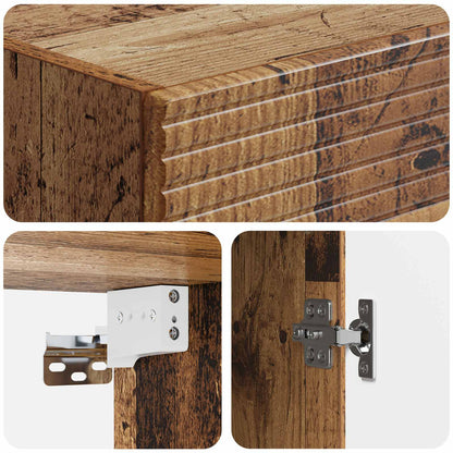Cabinet Set 2 pcs 33 x 34.5 x 90 cm Engineered Wood Old Wood