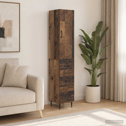 Cabinet Set 2 pcs 33 x 34.5 x 90 cm Engineered Wood Old Wood
