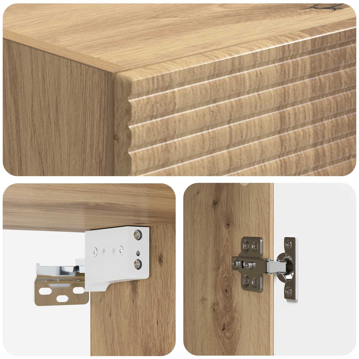 Cabinet Set 2 pcs 33 x 34.5 x 90 cm Engineered Wood Artisan Oak