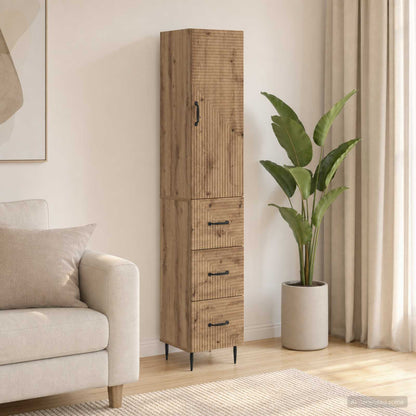 Cabinet Set 2 pcs 33 x 34.5 x 90 cm Engineered Wood Artisan Oak