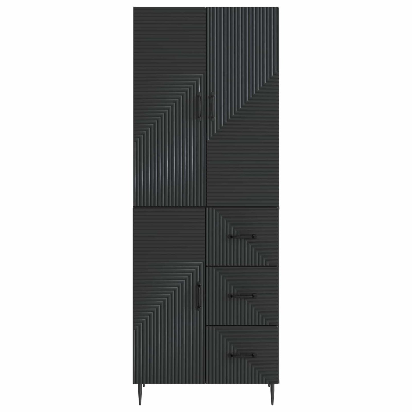 Cabinet Set 2 pcs Black 66 x 34.5 x 89.5 cm Engineered Wood