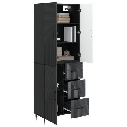 Cabinet Set 2 pcs Black 66 x 34.5 x 89.5 cm Engineered Wood